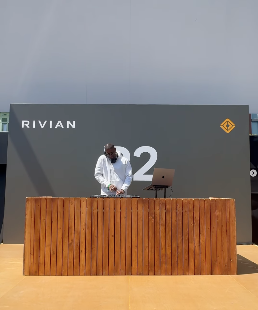 DJ performing on Rivian R2 stage
